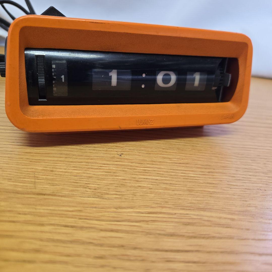 ジャンク LUMI-Z ルミゼット ST-20 ドラム式時計 置き時計 オレンジ