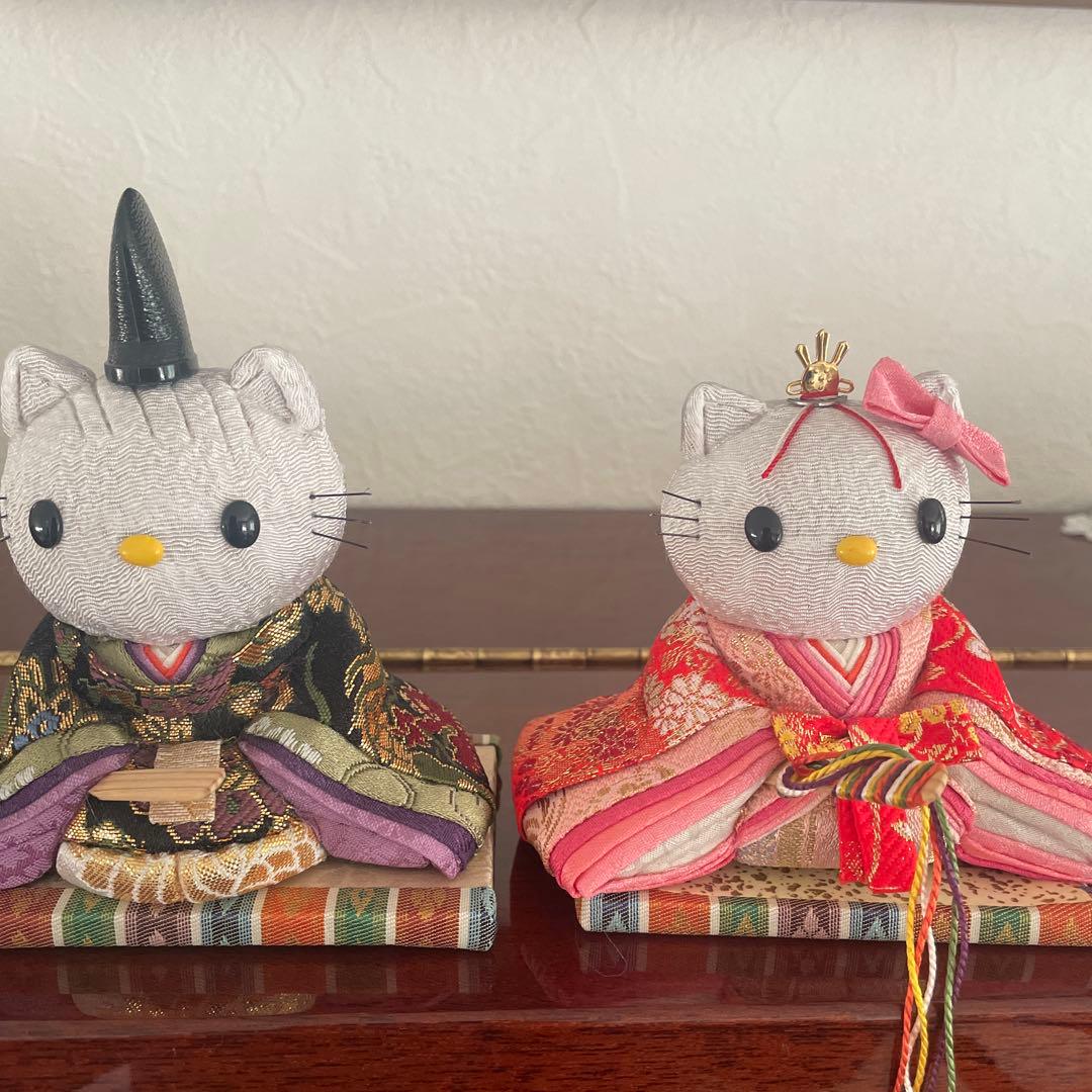 ハローキティ 和風飾り 木目込み雛人形