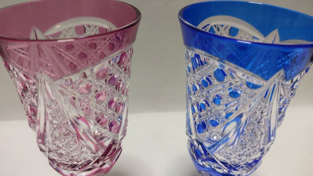 超希少品☆江戸切子 木村泰典 ワイングラス 脚付杯（切子 江戸切子