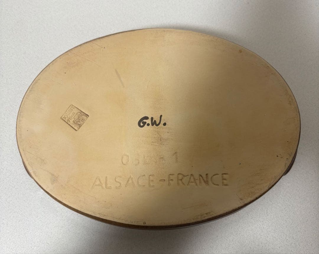 ポトゥリ・ダルザス オーバル グラタン皿 フランスアンティーク　アルザス産 陶器