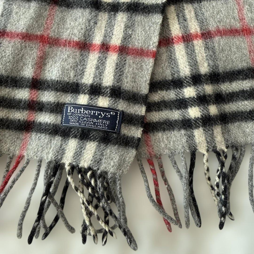 バーバリー カシミヤ100 マフラー ノバチェック グレー - メルカリ
