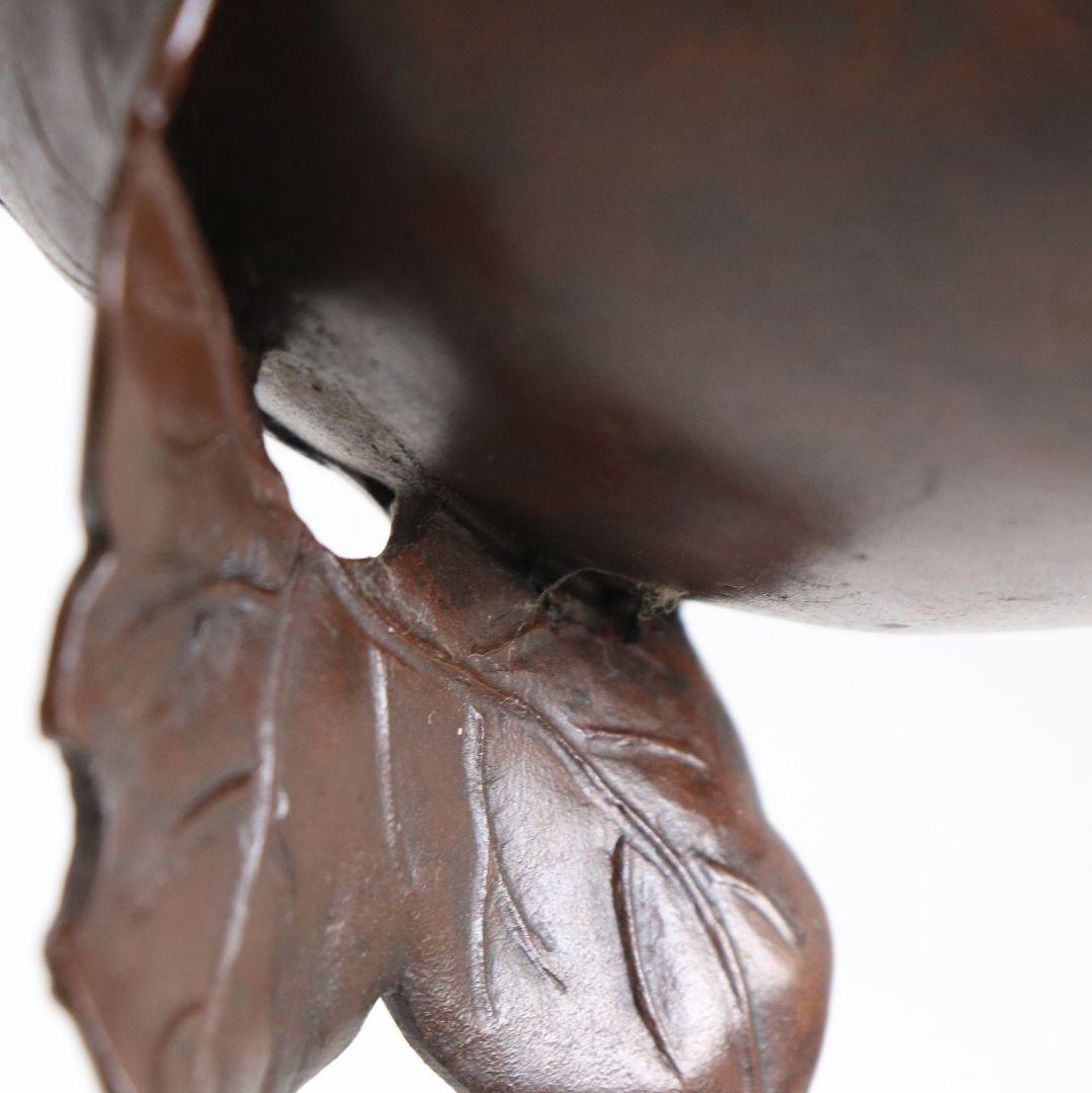 鋳師 金森浄栄作 鋳銅 瓢花入 高岡銅器 共箱　AW827