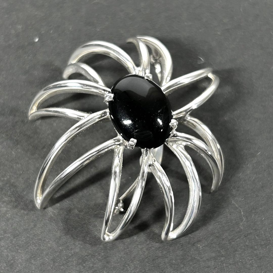 ティファニー ブローチ ファイヤーワークス シルバー925×オニキス 箱