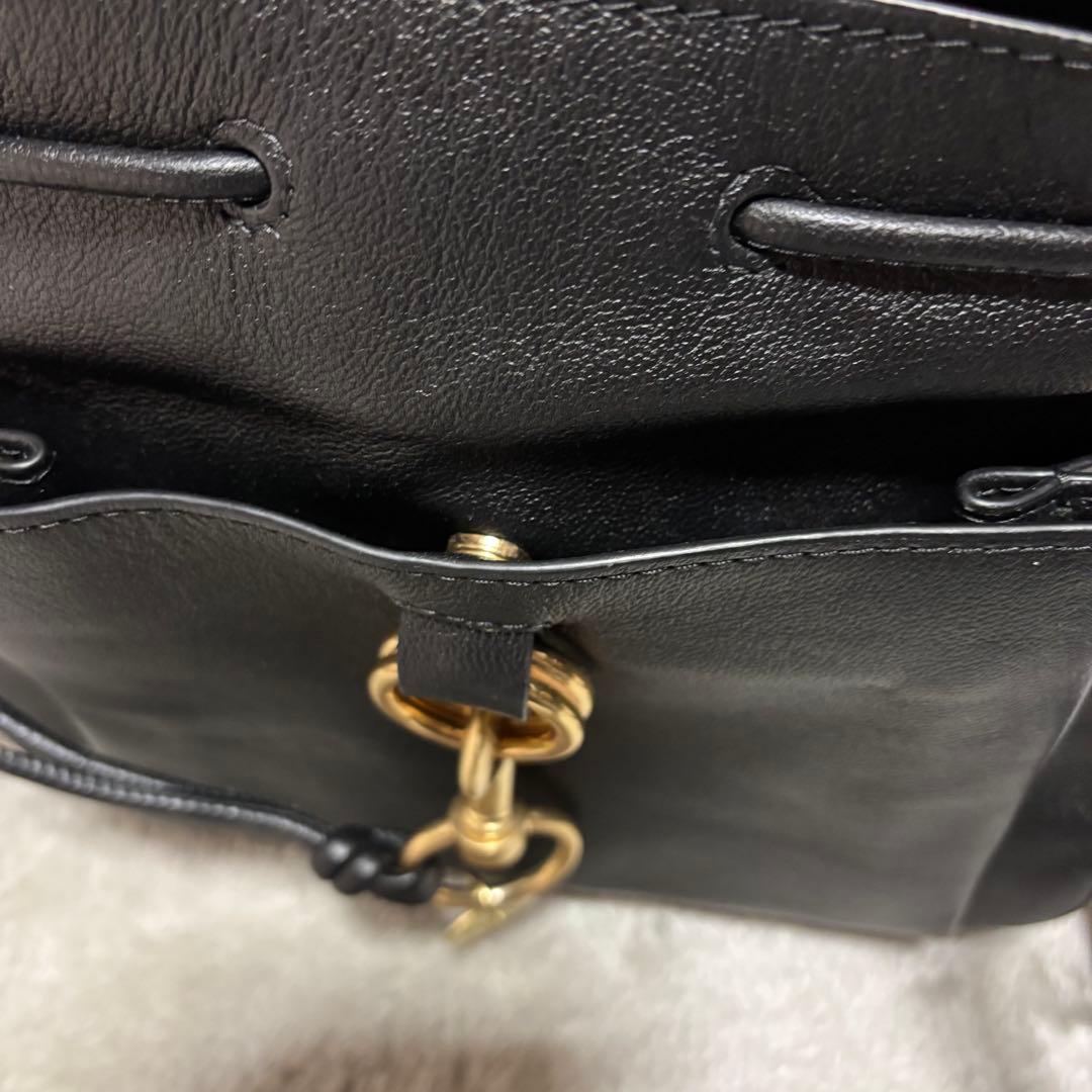 See By Chloe レザー 2way ショルダーバッグ ブラック×ゴールド