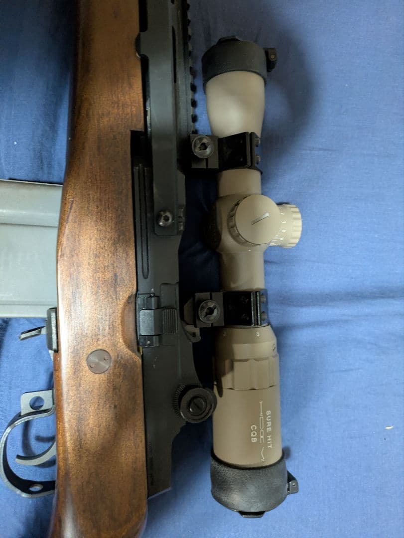 マルイM14電動ガンカスタム　ウッドストック　スコープ着き　ケース、マガジン多数