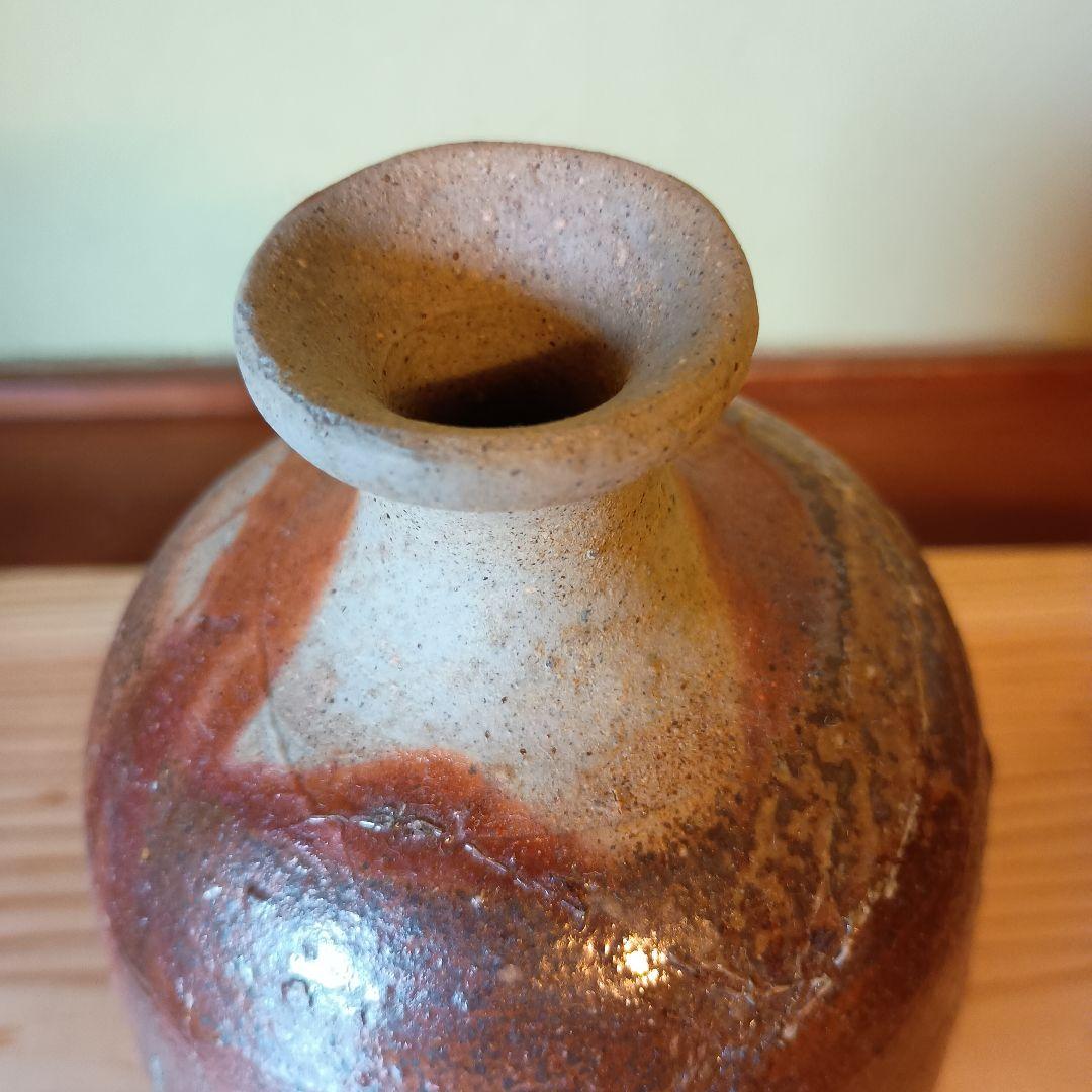 備前焼　人間国宝　伊勢崎淳　緋襷徳利　共箱