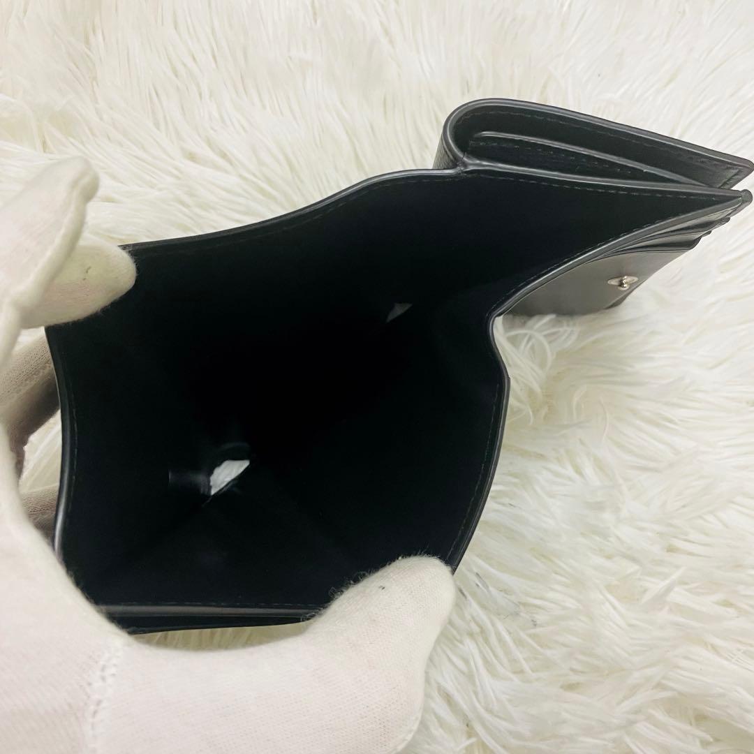 未使用級✨付属完備✨ロエベ 三つ折り トライフォールド レザー オールブラック