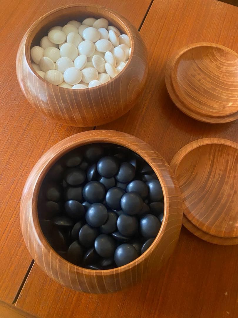 碁石・碁盤セット　卓上囲碁盤対局テーブル　清流　キャスター付き