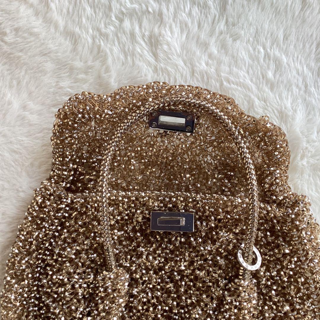 アンテプリマ 2way ハンドバッグ　ショルダーバッグ ターンロック　ゴールド