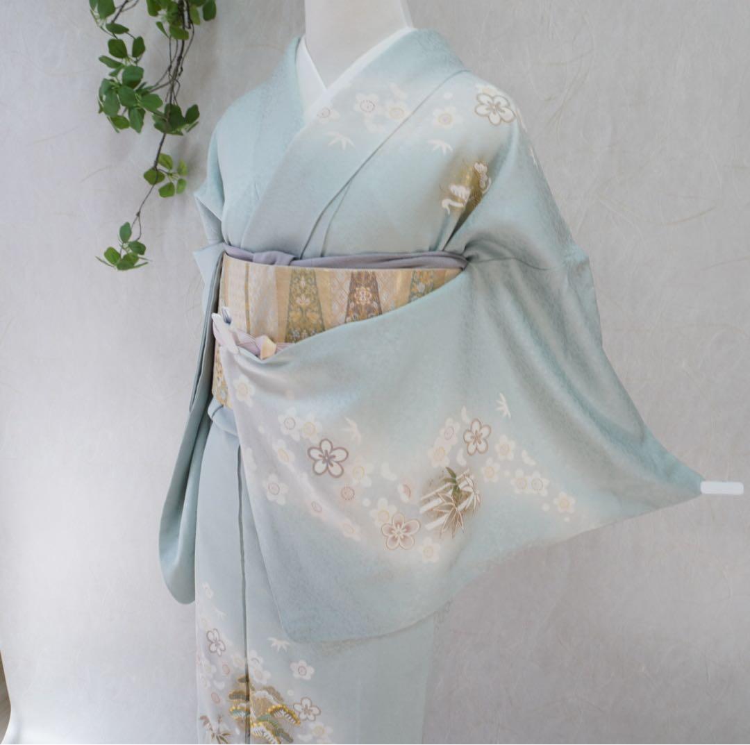 訪問着フルセット 正絹 卒業式 入学式 お宮参り【訪問着、袋帯、帯締め