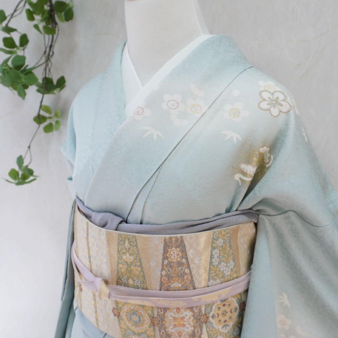 訪問着フルセット 正絹 卒業式 入学式 お宮参り【訪問着、袋帯、帯締め