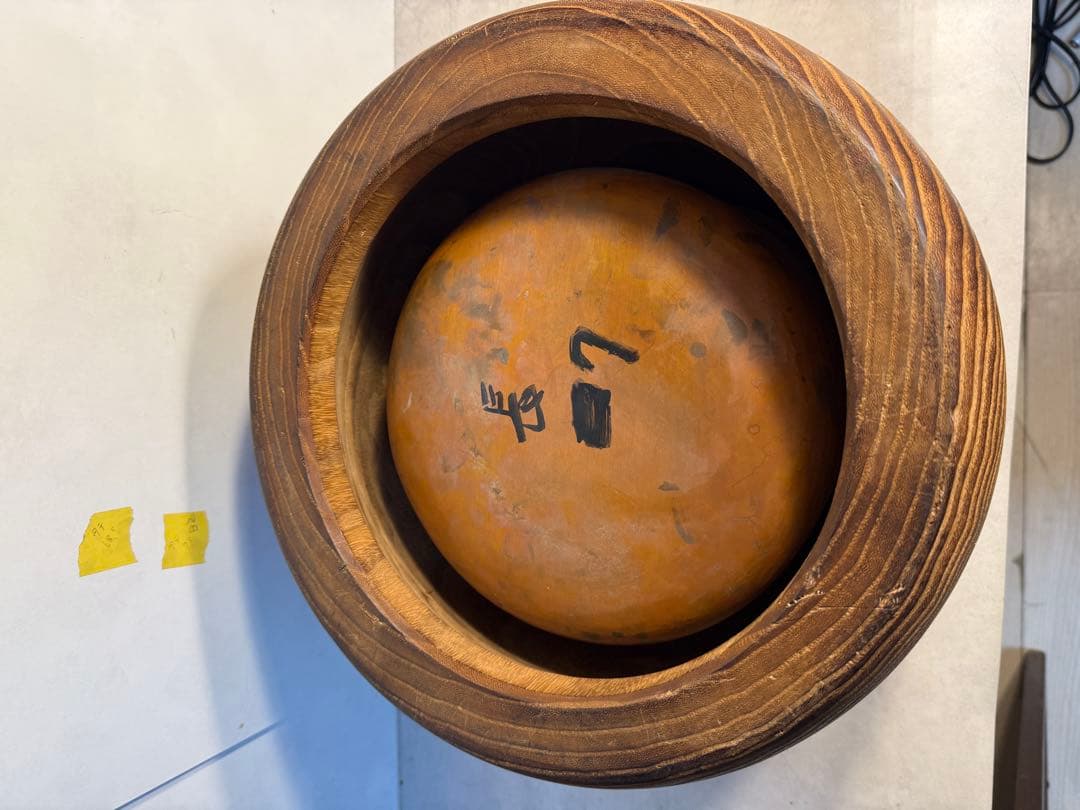 昭和初期 大胆な杢目が目を引く桐の火鉢 木胴銅張り 古民具 当時物