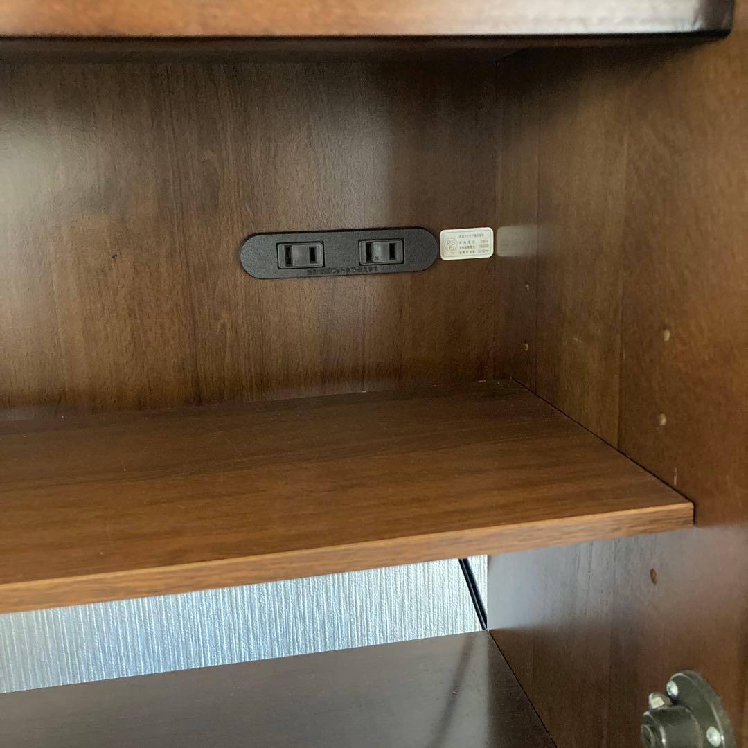 カリモク木製ライティングデスク 電源コンセント付き