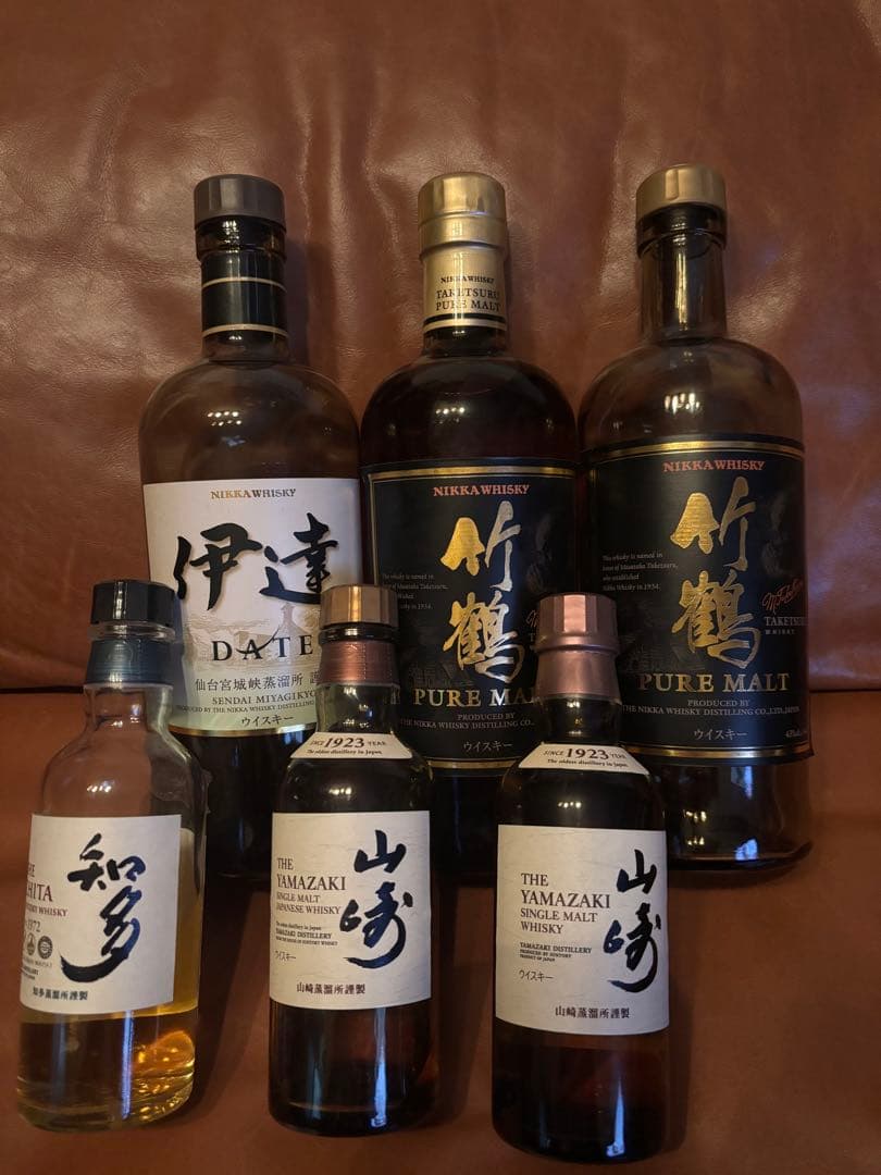 新品・未開封・山崎・竹鶴と他4本の6本セット、ウイスキー 山崎