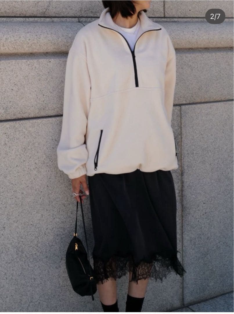 machatt レースサテンスカート　完売色ネイビー