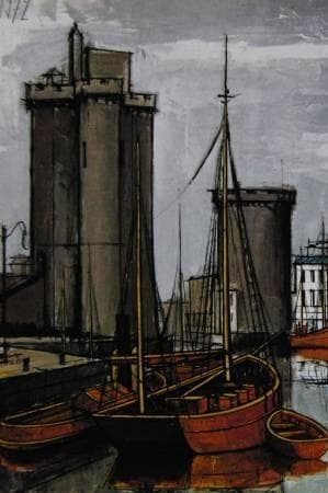 ベルナール・ビュッフェ「La Rochelle」希少画集の額装画、人気作品