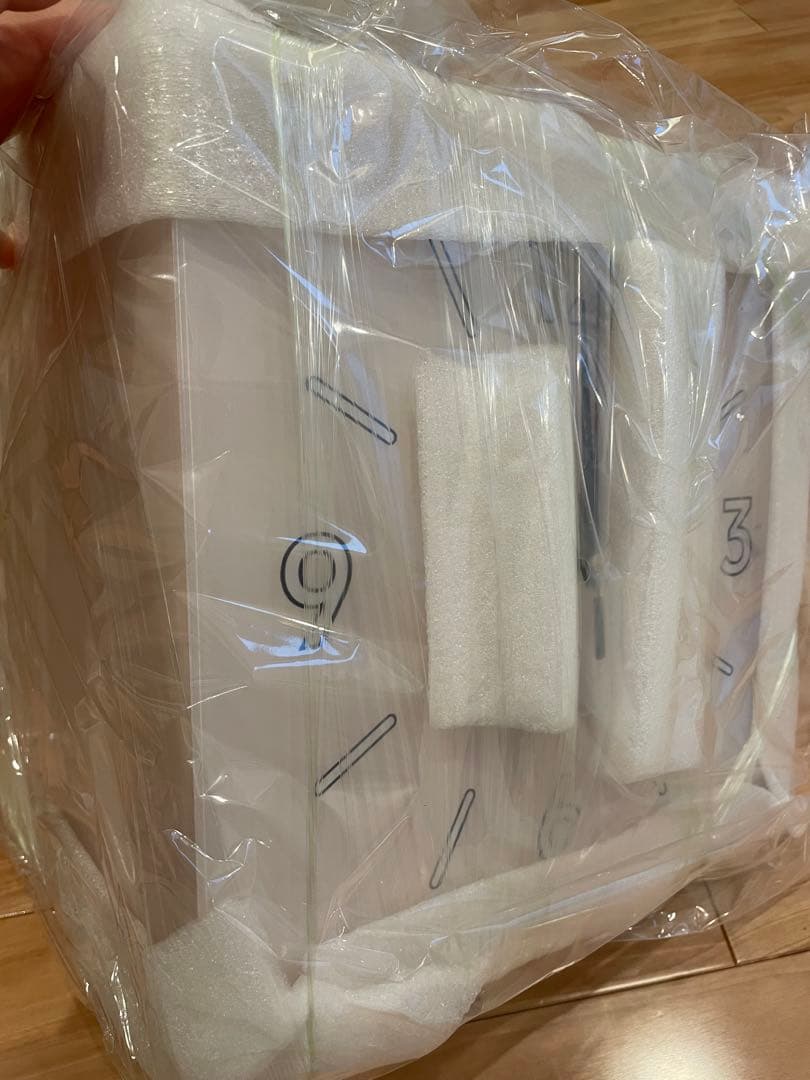 両面時計　角時計　デジタル時計　壁掛け　温度/湿度表示搭載　ベージュ　30cm