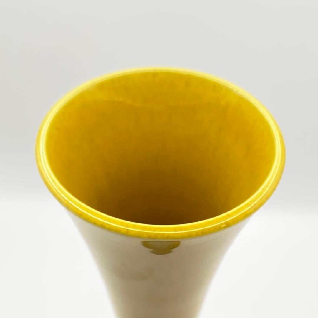 尊式花入 古代黄交趾 中村翠嵐 共箱入 茶道具 華道具 花器 京焼 伝統