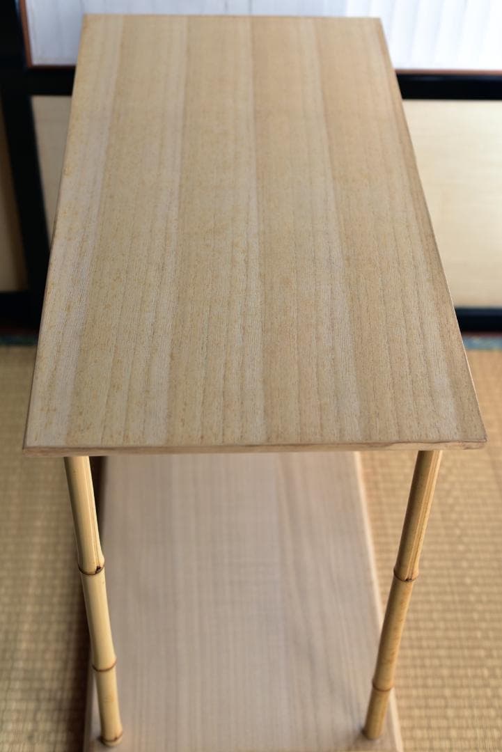 極上品】竹台子桐地 組立式 飾り棚 お茶道具／紙箱