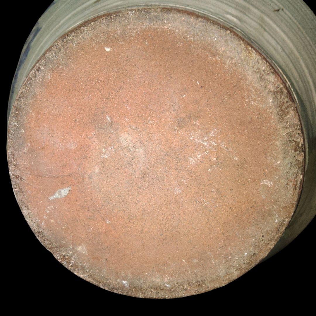 越後豊栄 太丘焼 四君子染付壺 明治美術 骨董品