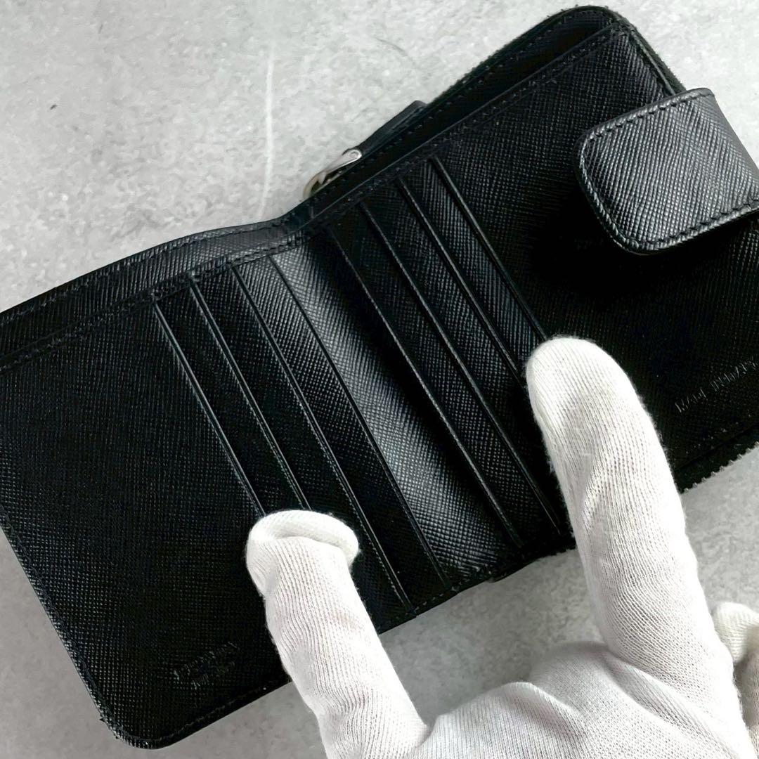 【美品】プラダ ケース 三角ロゴ サフィアーノレザー