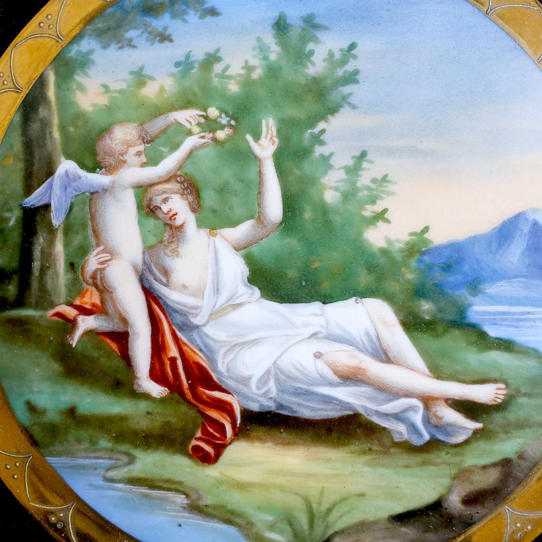 送料込み】ヴィエナスタイル 金彩レリーフ神話文 天使 コンポート