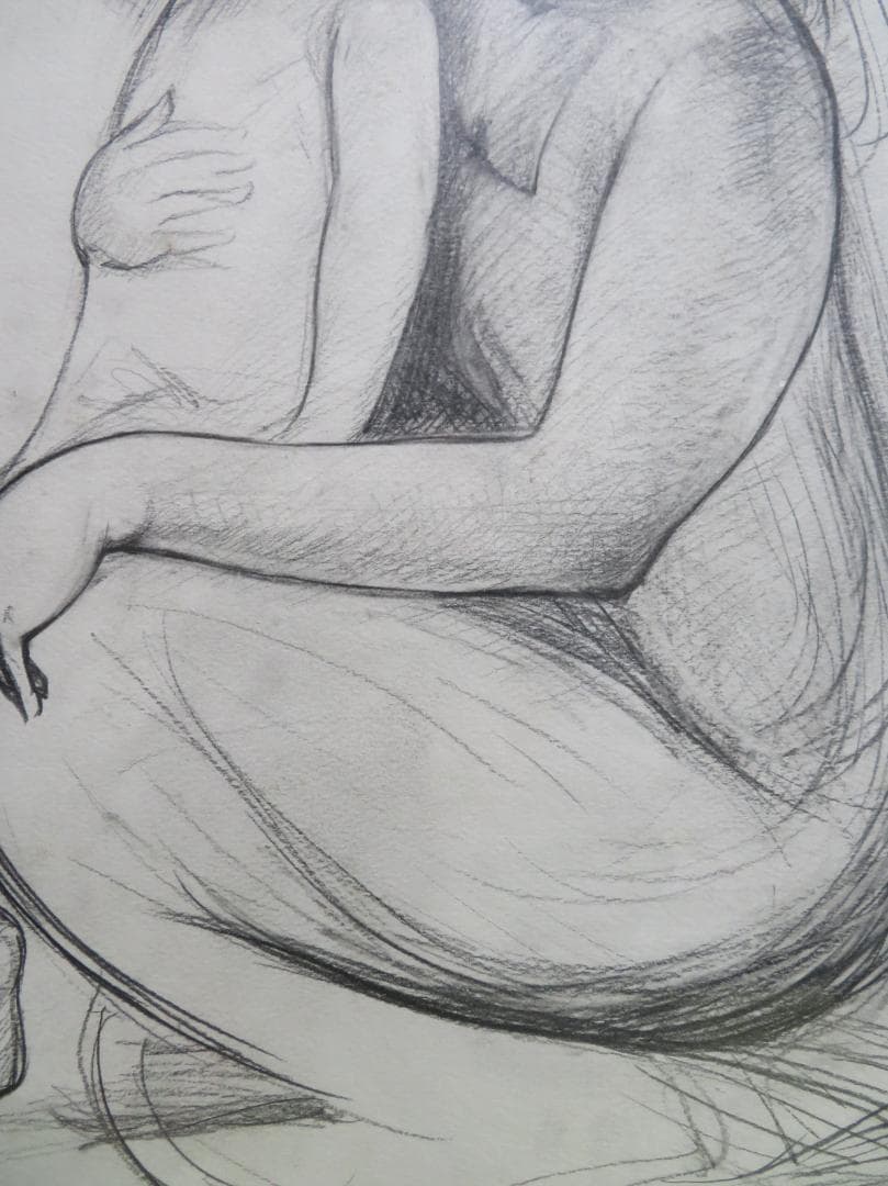 ◆かわいかずひこ 「母子像」　ドローイング　直筆◆