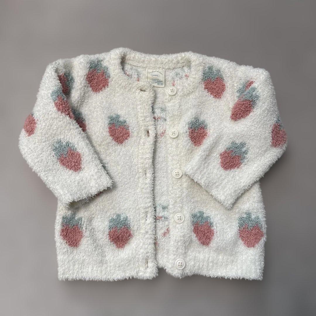 ジェラートピケいちご柄カーディガン 80-90サイズ - メルカリ