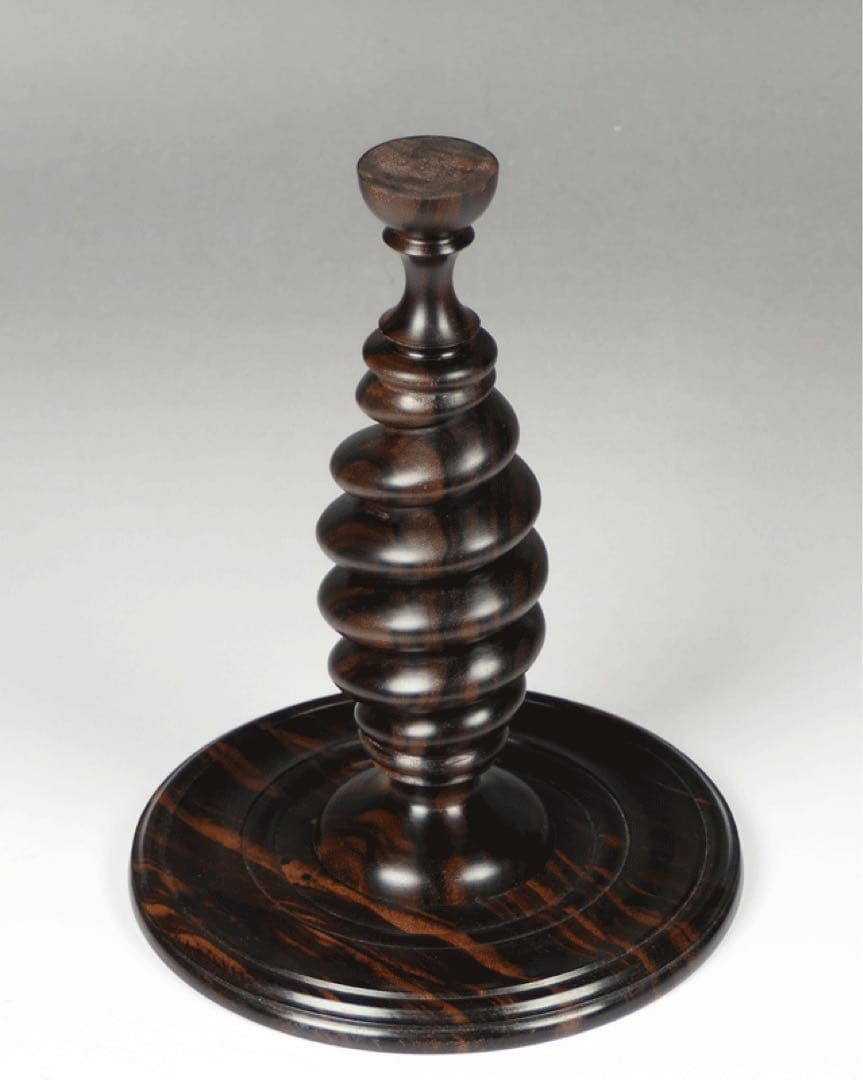 オストリッチ・エッグ飾り】 黒檀製スタンド 理科系 ダークアカデミア