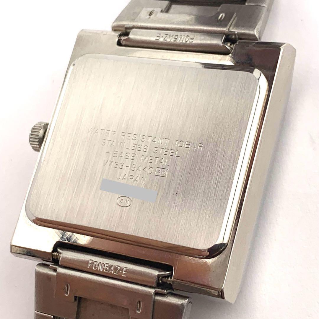 7-5303 ALBA V733-5A40 オレンジ スクエア 腕時計