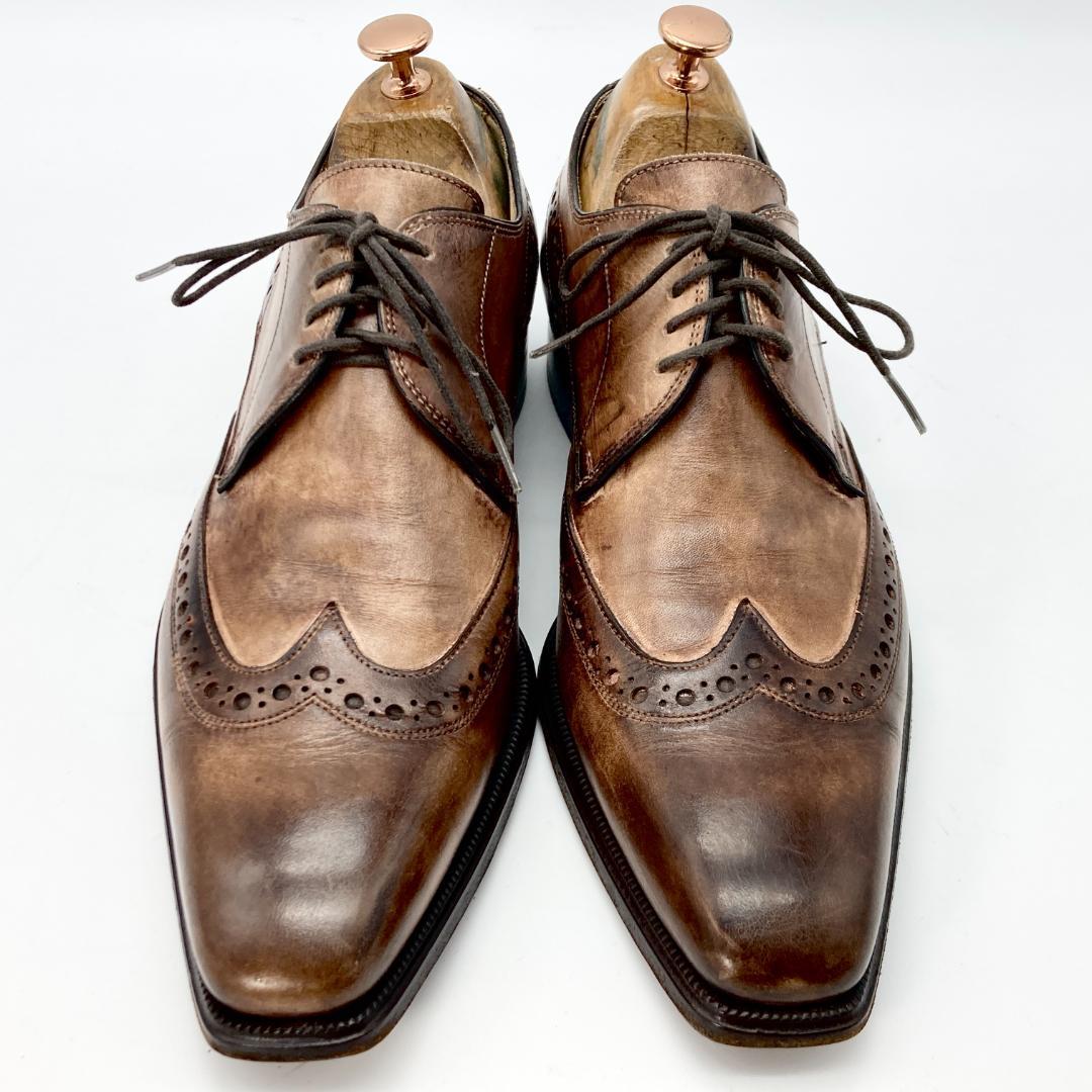 レア 美品　ステファノブランキー二　7　ウィングチップ　26cm相当　ブラウン