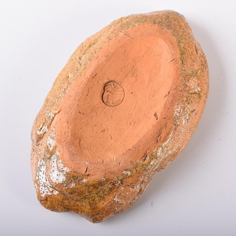 茶道具　伊予松山　水月焼　砥部焼　蟹香合　共箱　M　R8163