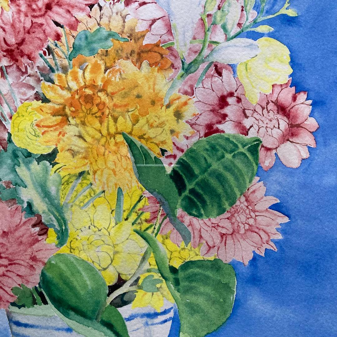 マイテ　デルテイユ￼「スペインの花瓶」有名フランス人画家額56×47絵37×28