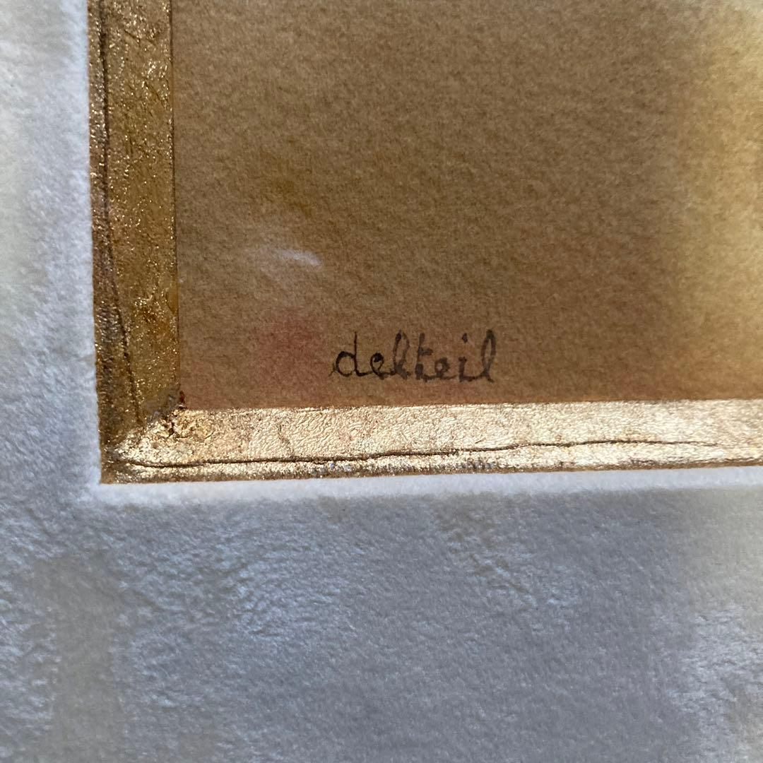 マイテ　デルテイユ￼「スペインの花瓶」有名フランス人画家額56×47絵37×28