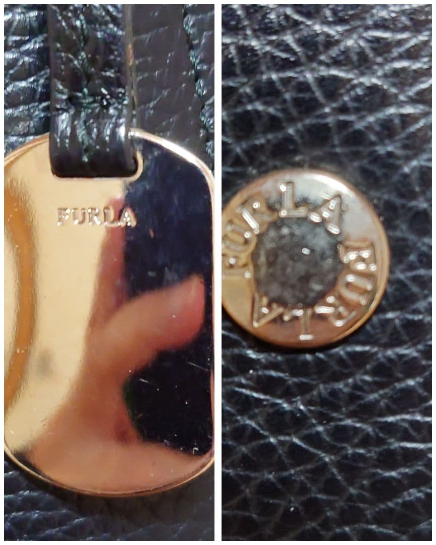 新品未使用　FURLA　フルラ　ハラコ　2way ハンド　ブラック☓レオパード