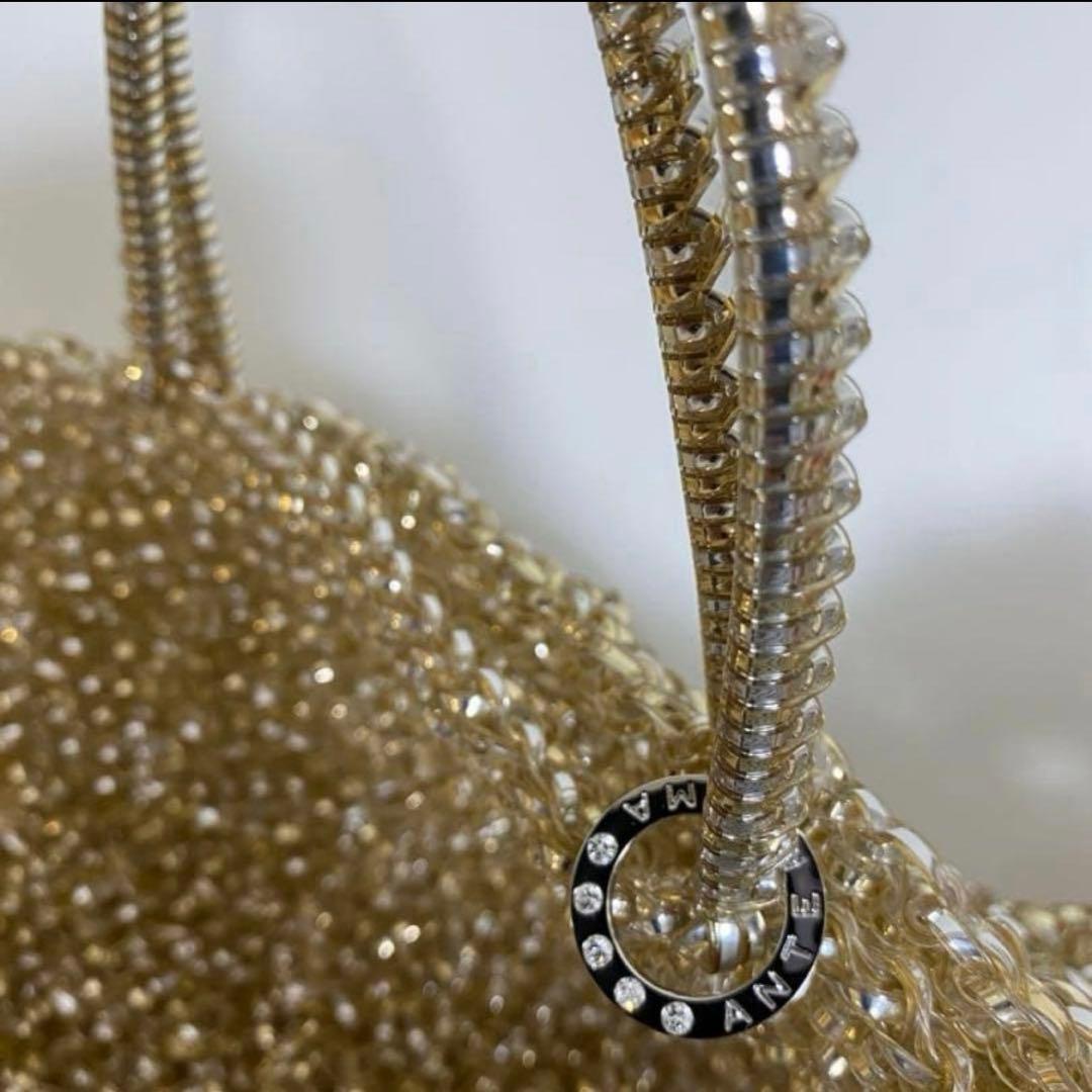 アンテプリマ　ワイヤーバッグ　スクエア　ミディアム　シルバーゴールド　鞄