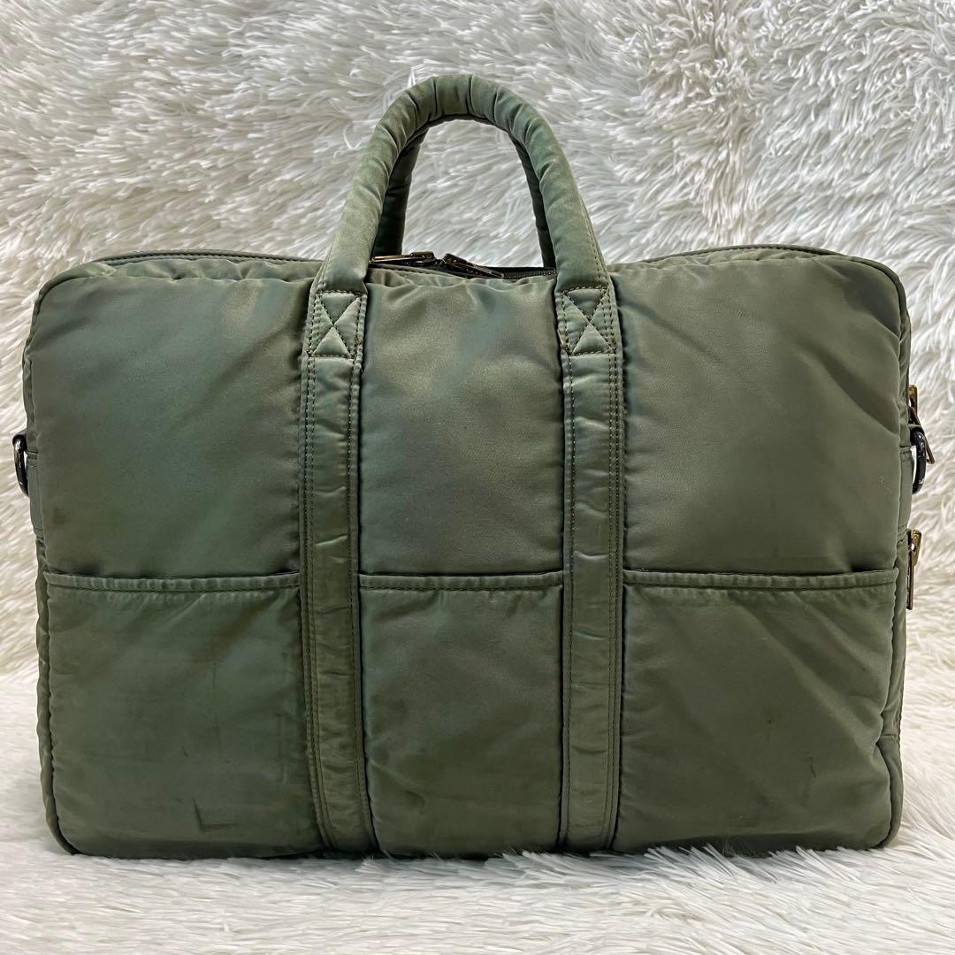 希少 廃盤 ポーター ビジネスバッグ 2層式 セージグリーン