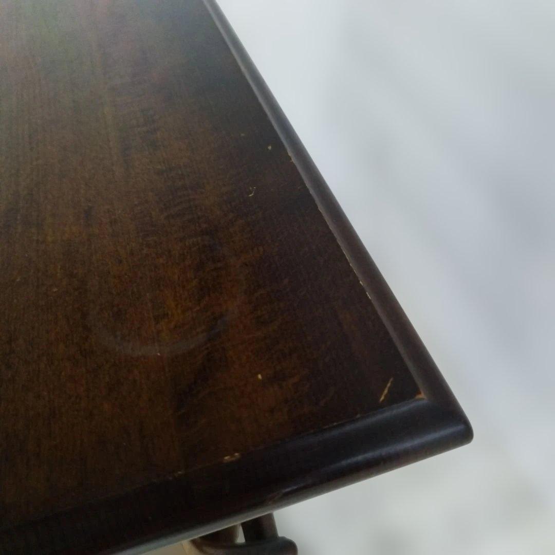 引取り歓迎】カリモク コロニアル サイドテーブル マガジンラック付き