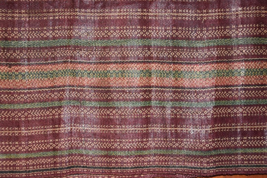 バゴボ族 アバカ（布芭蕉）製 模様綾織 筒状スカート 20世紀中頃