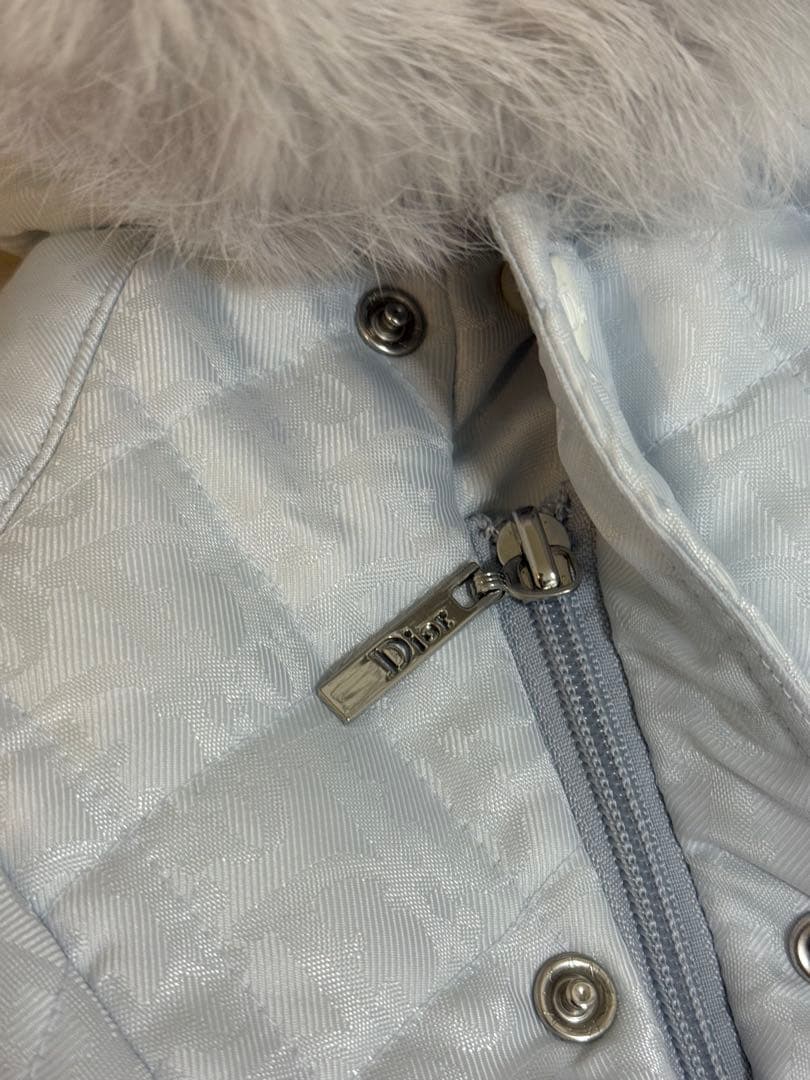 babydior ロンパース　ダウン　水色　ファー　12M 80 B品