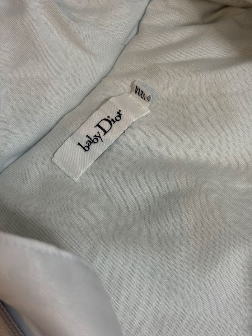 babydior ロンパース　ダウン　水色　ファー　12M 80 B品