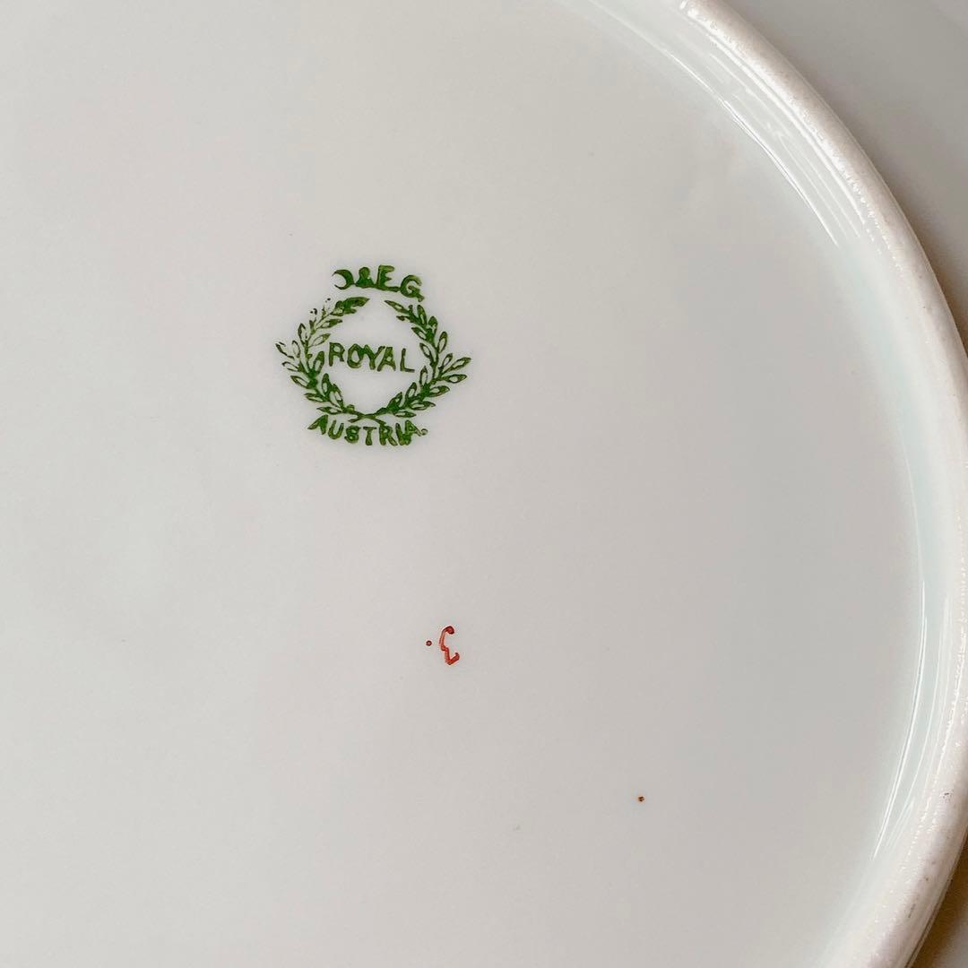 アンティーク プレート 手描き 金彩 Royal 薔薇 オーストリア