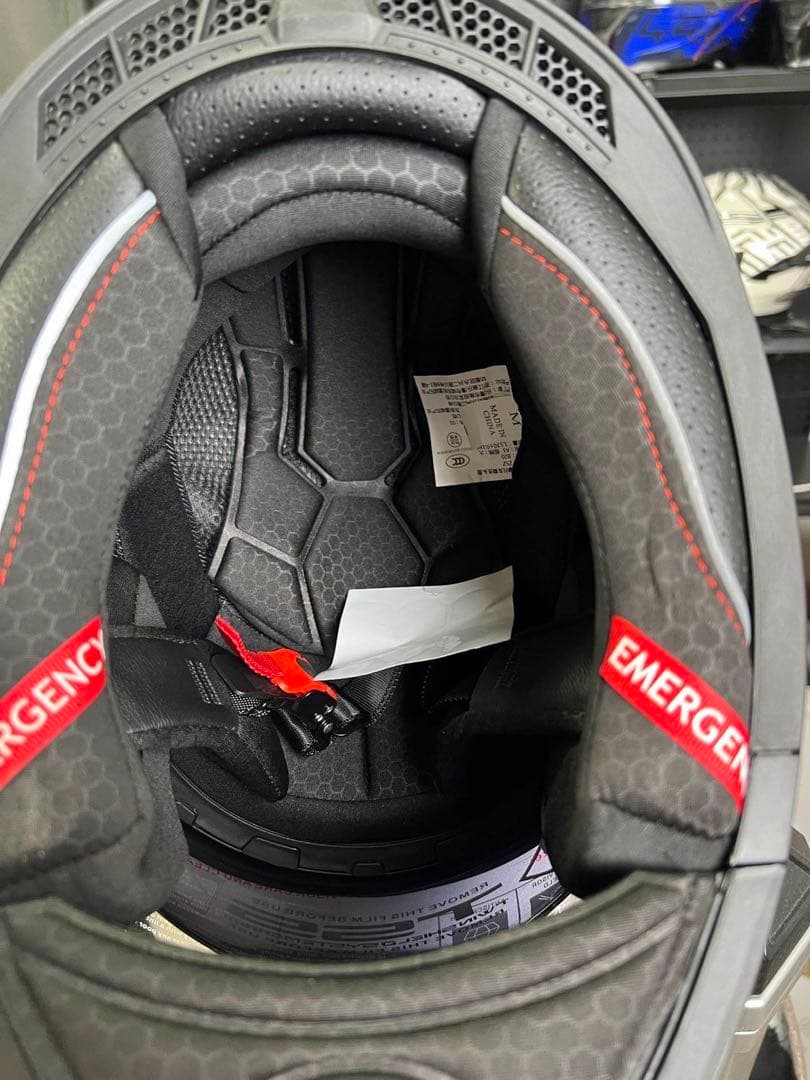 白黒柄 フリップアップ式 システムフルフェイスヘルメットダブルシールド内蔵