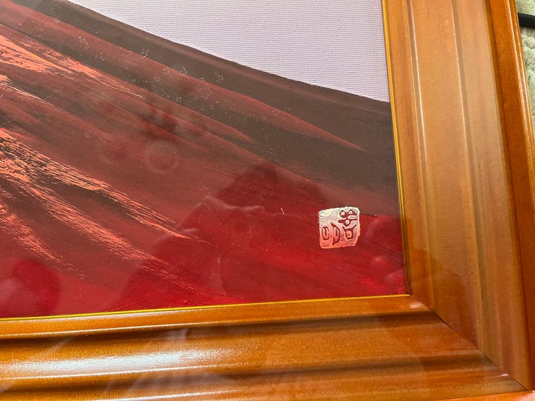 【赤富士絵画】百瀬善明作　厚盛赤富士