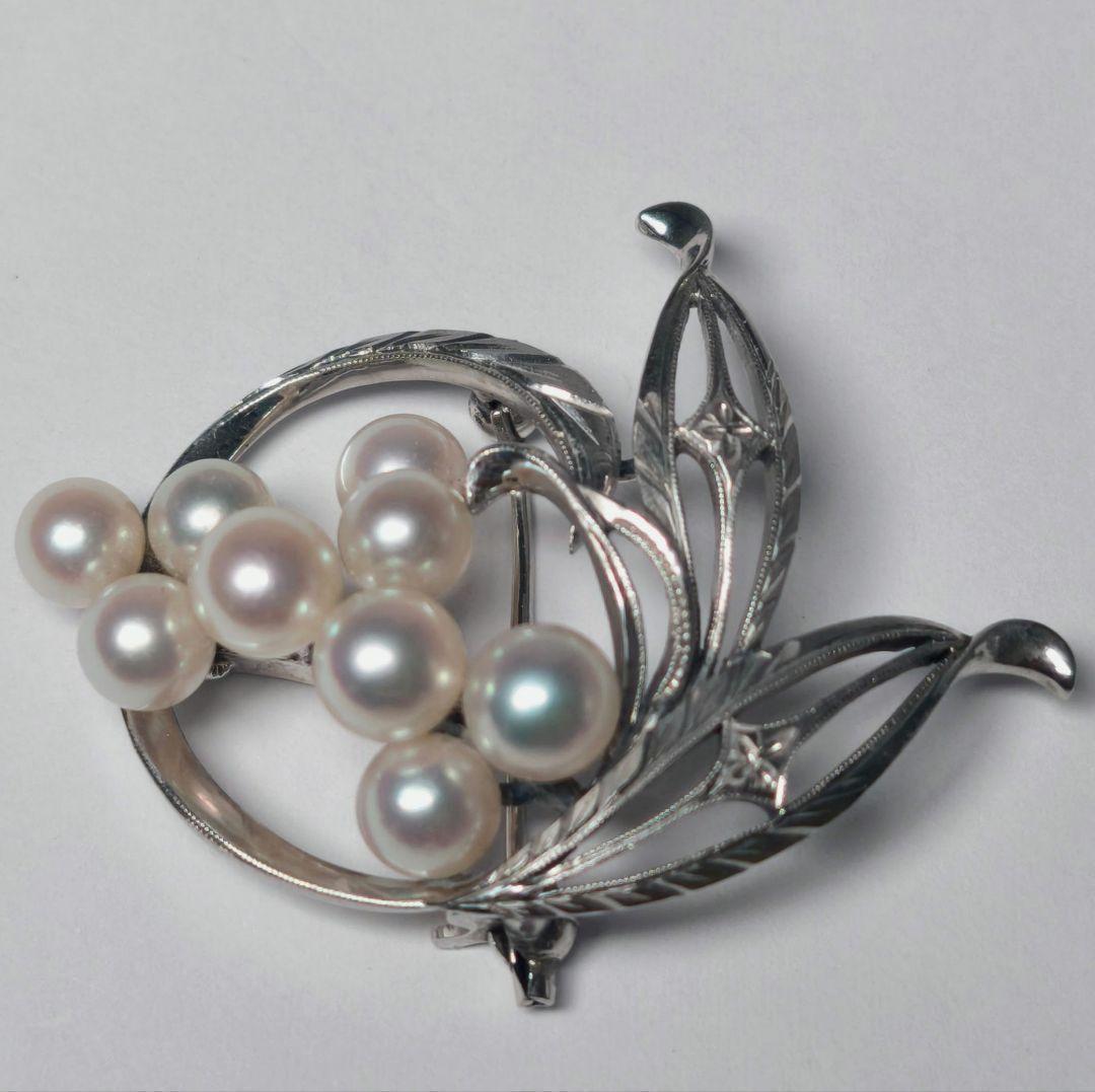 美品 最高級】ミキモト ブローチ パール リーフ 皇室御用達 9珠 正規品