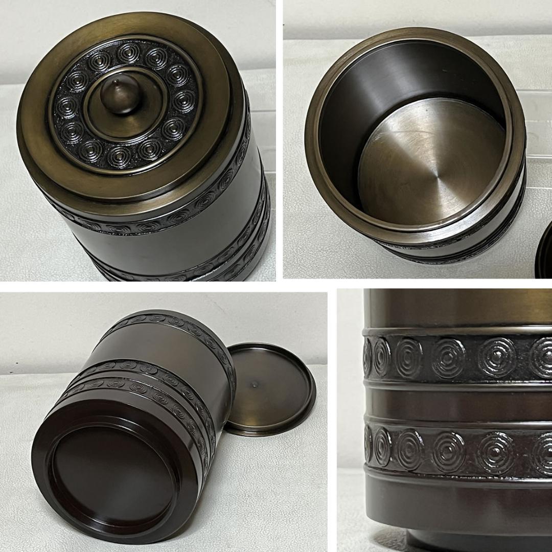 唐銅 皆具 八尾祥栄 共箱 水指 建水 杓立 蓋置