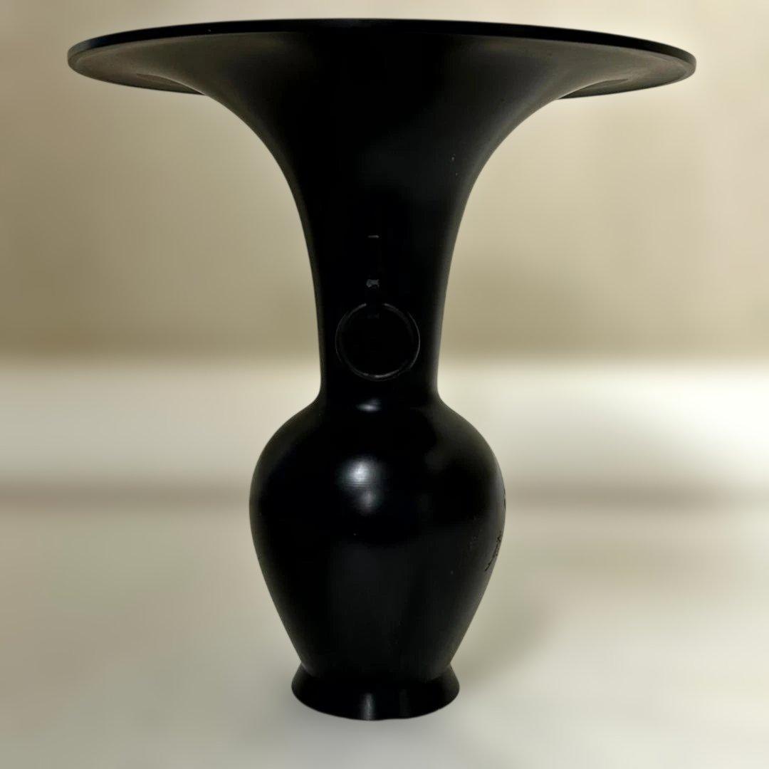 池坊専永/専好立華瓶/花瓶/花器/金属製/銅製/在銘/約4.7