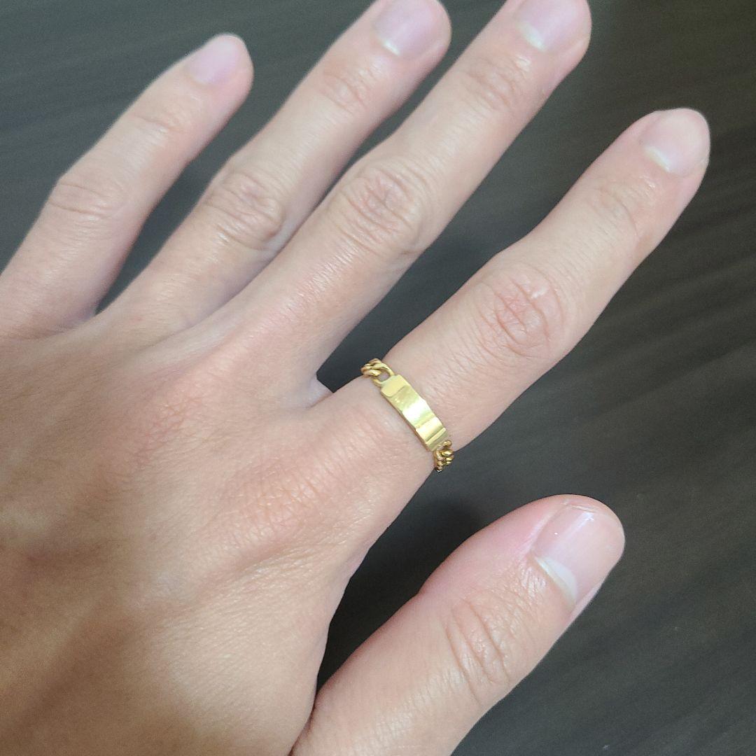 ゴールドチェーンリングk18　AHKAH