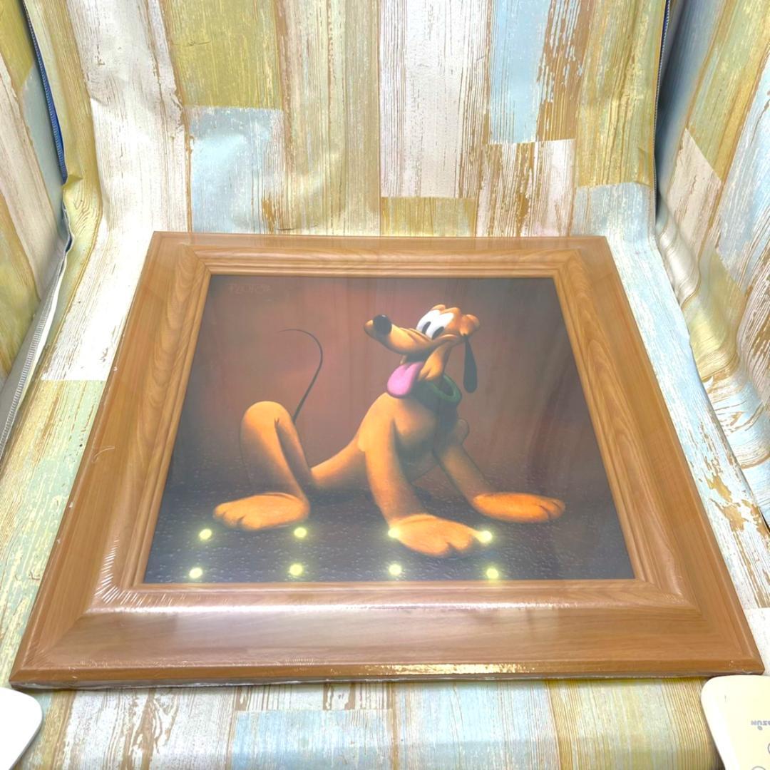 新品☆プルート Pluto 愛犬 油絵風 額縁 絵画 木製 シック☆ディズニー