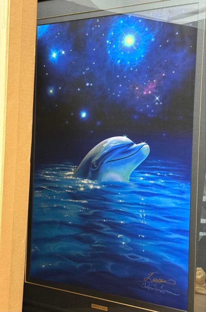 クリスチャン ラッセン スターリーアイズL 直筆彩色あり 直筆サイン